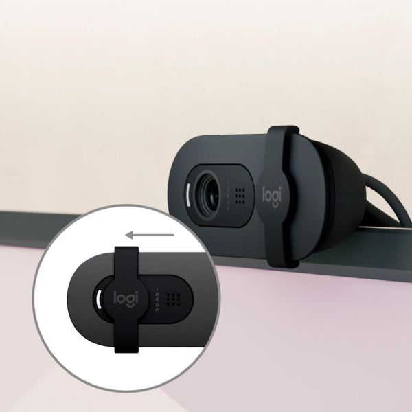 Logitech_BRIO_100_Full_HD_1080p_webcam_with_auto-light_balance,_integrated_privacy_shutter,_and_built-in_mic.